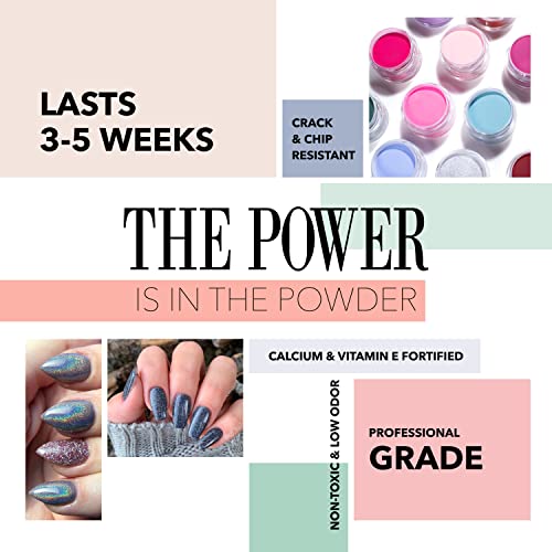 Revel Nail Dip Powder - Chrome Glitter Dip Powder for Nails, Chip Resistant Dip Nail Powder with Vitamin E and Calcium, DIY Manicure, 8-Pack - Image 3