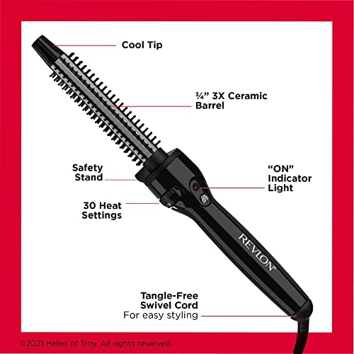 Revlon Perfect Heat Triple Ceramic Curling Brush Iron | For Silky Smooth Wave Curls (3/4 in) - Image 4