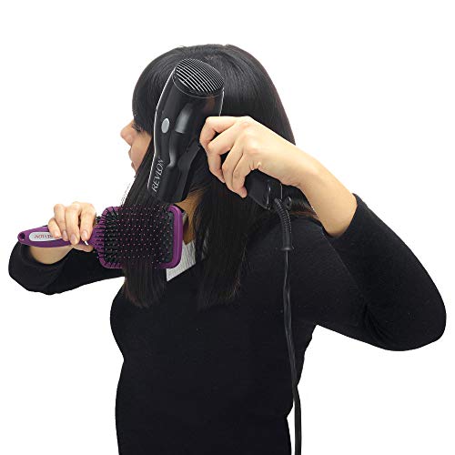 Revlon Straight & Smooth Soft Touch Paddle Hair Brush Set, Black + Berry - Image 3