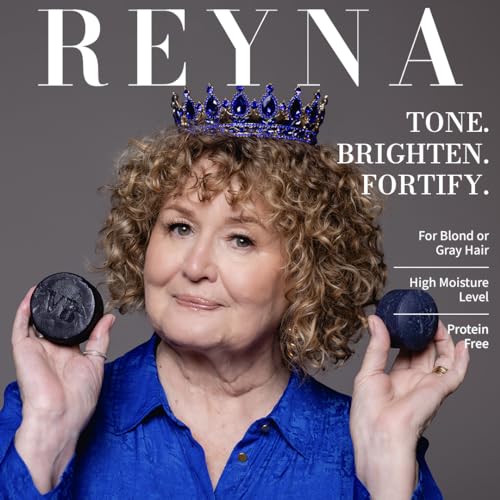 Reyna Solid Shampoo Bar for Curly Hair | Natural, Color Safe, Moisturizing Bar Shampoo for Dry Brittle Hair | Vegan, Sulfate Free, Paraben Free, Handmade in the USA (Blue Tansy Flower Scent) - Image 3
