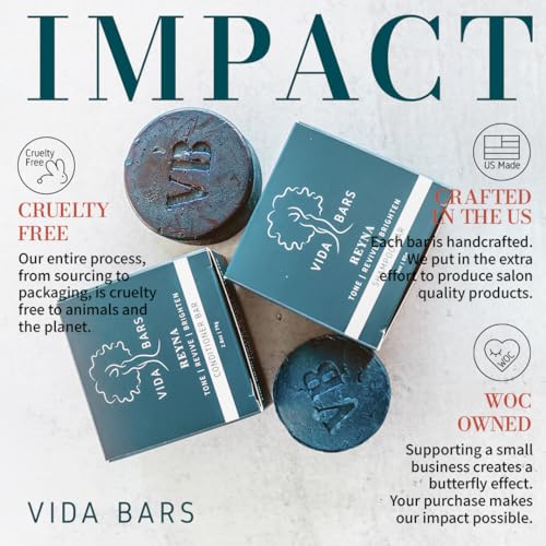 Reyna Solid Shampoo Bar for Curly Hair | Natural, Color Safe, Moisturizing Bar Shampoo for Dry Brittle Hair | Vegan, Sulfate Free, Paraben Free, Handmade in the USA (Blue Tansy Flower Scent) - Image 4