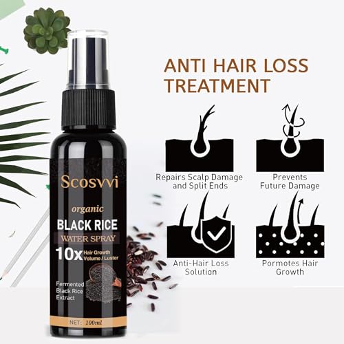 Rice Water For Hair Growth Serum: Hair Loss Treatments For Women And Men - For Dry Damaged Hair With Castor Oil Ginger And Fermented Rice - Hair Growth Spray For Thicker Fuller Longer Hair 100ml - Image 6