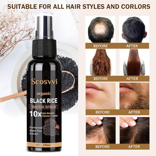 Rice Water For Hair Growth Serum: Hair Loss Treatments For Women And Men - For Dry Damaged Hair With Castor Oil Ginger And Fermented Rice - Hair Growth Spray For Thicker Fuller Longer Hair 100ml - Image 4
