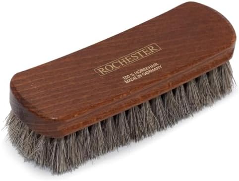 Rochester 8" Shine Brush, Shoe Polish Brush, Horsehair Brush for Shoe Polish, Natural