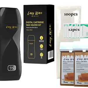 Roll On Wax Kit The Newest Portable Wax Roller Warmer For Hair Removal Waxing Kit For Women Include Waxing Strips and Soft Wax, No Need For Wax Sticks, The Travel Kit Roll On Wax For Her.