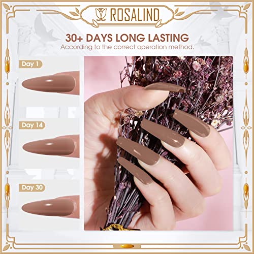 ROSALIND 10PCS White Pink Gel Nail Polish Set, Nude Brown Fall Colors Nail Gel Polish Pastel Nail Gel Light Purple Green Soak off Soft Gel Collection Manicure (Update Version) - Image 5