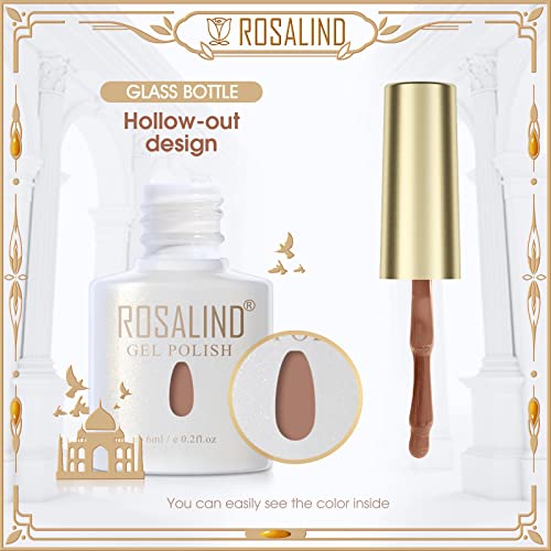 ROSALIND 10PCS White Pink Gel Nail Polish Set, Nude Brown Fall Colors Nail Gel Polish Pastel Nail Gel Light Purple Green Soak off Soft Gel Collection Manicure (Update Version) - Image 4