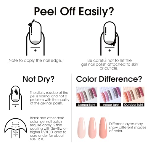 ROSALIND 48PCS Gel Nail Polish Set, 45 Colors Fall Gel Polish Brown Orange Reflective Glitter Gel Polish Starter Set with Matte & Glossy Gel Top Base Coat Manicure Gift for Women - Image 9
