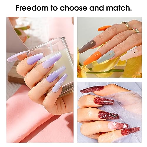 ROSALIND 48PCS Gel Nail Polish Set, 45 Colors Fall Gel Polish Brown Orange Reflective Glitter Gel Polish Starter Set with Matte & Glossy Gel Top Base Coat Manicure Gift for Women - Image 3