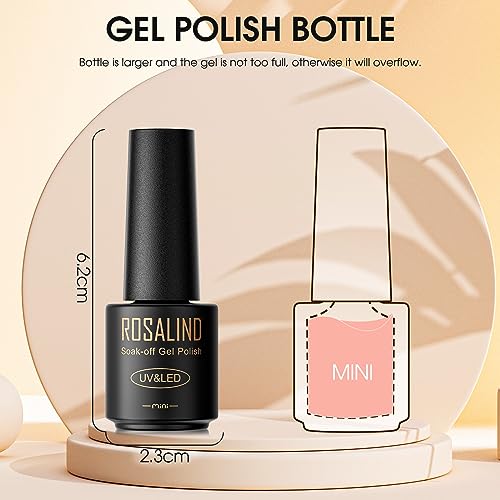 ROSALIND 48PCS Gel Nail Polish Set, 45 Colors Fall Gel Polish Brown Orange Reflective Glitter Gel Polish Starter Set with Matte & Glossy Gel Top Base Coat Manicure Gift for Women - Image 5