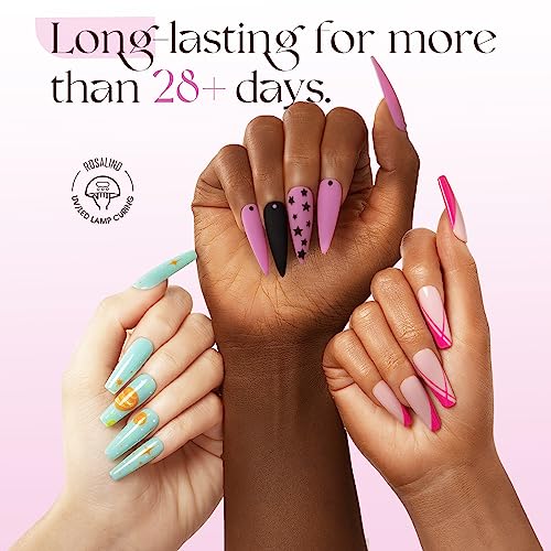 ROSALIND 48PCS Gel Nail Polish Set, 45 Colors White Black Nude Pink Colorful Collection Gel Polish Set with 3 Pcs Gel Top Coat and Base Coat Set Nails Art Manicure Home Salon for Women - Image 3