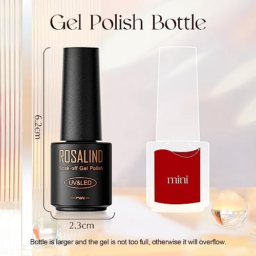 ROSALIND 48PCS Gel Nail Polish Set, 45 Colors White Black Nude Pink Colorful Collection Gel Polish Set with 3 Pcs Gel Top Coat and Base Coat Set Nails Art Manicure Home Salon for Women - Image 9