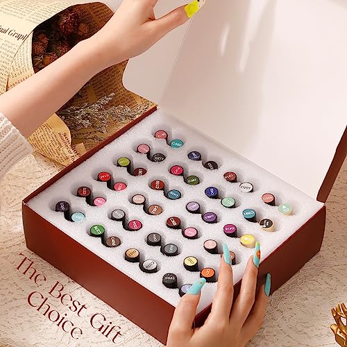 ROSALIND 48PCS Gel Nail Polish Set, 45 Colors White Black Nude Pink Colorful Collection Gel Polish Set with 3 Pcs Gel Top Coat and Base Coat Set Nails Art Manicure Home Salon for Women - Image 7