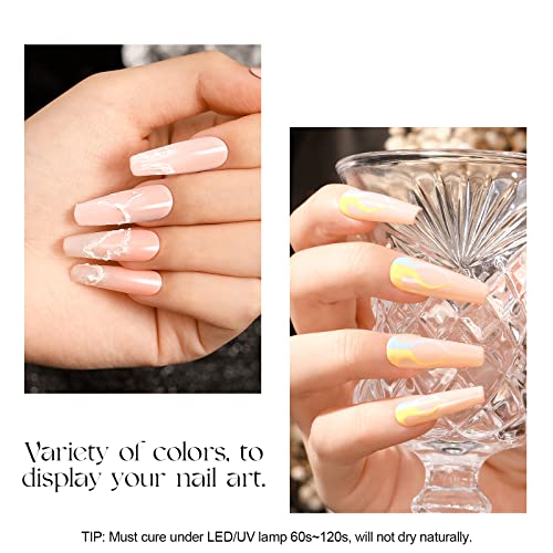 ROSALIND 6PCS Nude Pink Gel Nail Polish Kit Soak Off Manicure Nail Art - Image 3