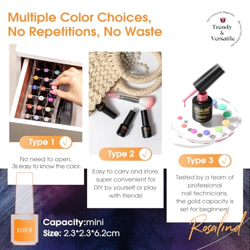 ROSALIND Cat Eye Christmas Gel Nail Polish Set, 20 Mini Colors Glitter Purple Shiny Gray Blue Magnetic Effect Sparkle Winter Gel Polish Gifts for Women, Need Uv Lamp - Image 9