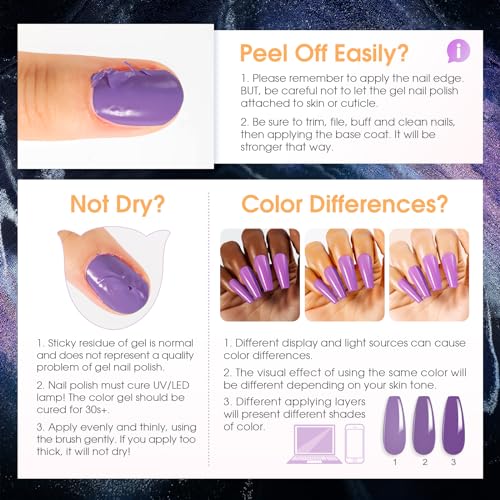 ROSALIND Cat Eye Christmas Gel Nail Polish Set, 20 Mini Colors Glitter Purple Shiny Gray Blue Magnetic Effect Sparkle Winter Gel Polish Gifts for Women, Need Uv Lamp - Image 8