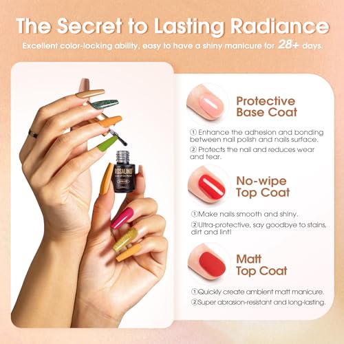 ROSALIND 20-Color Fall/Winter Gel Nail Polish Set with Base and Top Coat - Image 4