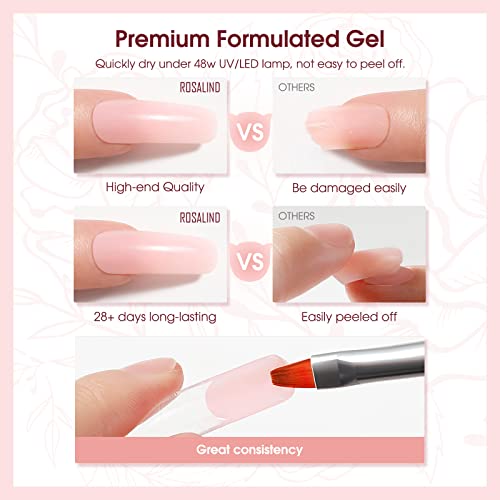 ROSALIND Pink Poly Nail Gel, 60ml Soft Pink Poly Extension Gel for Nail Natural Builder Nail Gel Pink Color, Light Pink Poly Extension Nail Decoration Long-Lasting Poly Nail Enhancement Gel - Image 9