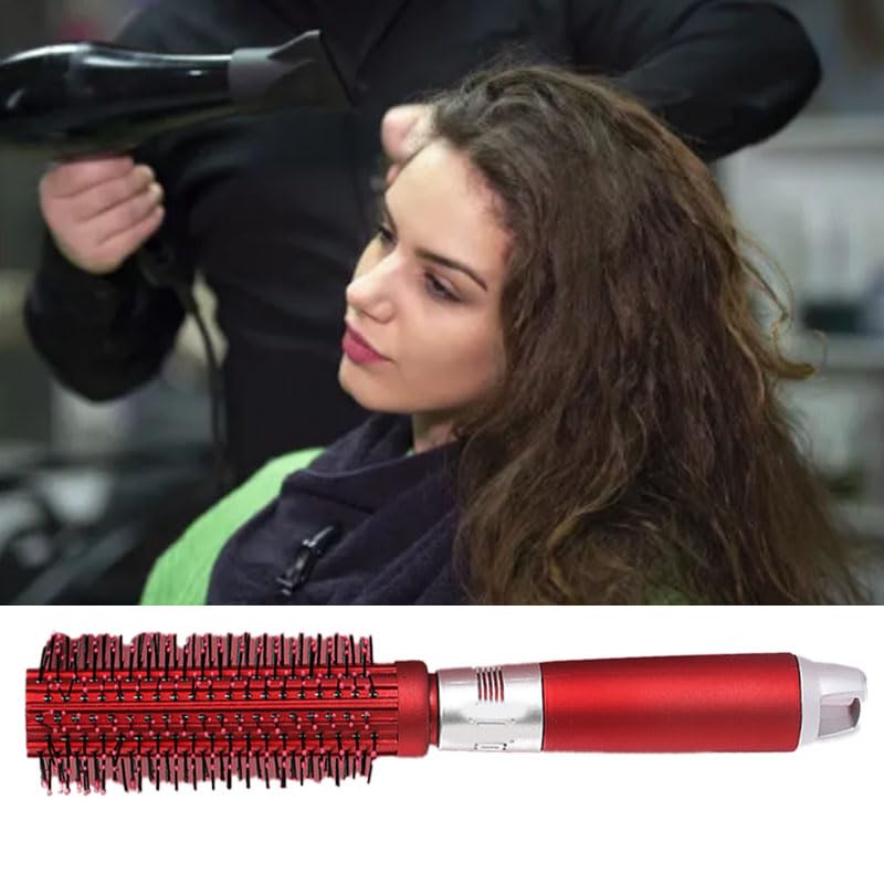 Round Boar Bristle Brush for Superior Texture, Shine, and Fast Drying, Medium Size, Red - Image 3