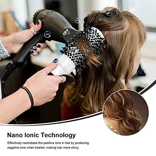 Round Brush with Boar Bristle, Ball Tip Round Hair Brushes for Women Blow Drying, 2 Clips and 1 Comb Included (2.9" & Barrel 1.7")… - Image 6