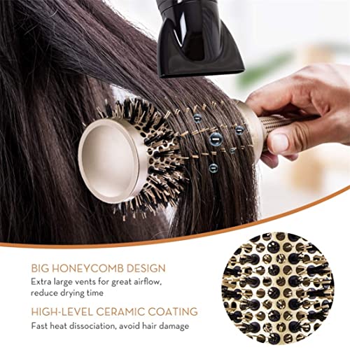 Round Hair Brush Blow Drying Comb Boar Bristle Brushes Thermal Ceramic Anti Static for Hair Styling Curling comb - Image 8