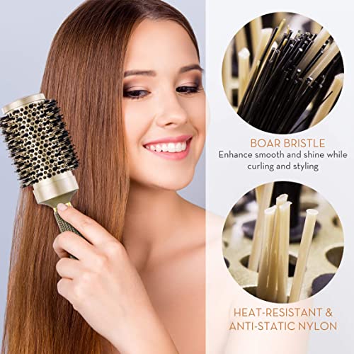 Round Hair Brush Blow Drying Comb Boar Bristle Brushes Thermal Ceramic Anti Static for Hair Styling Curling comb - Image 2
