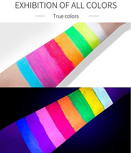 RoyueS 8 Colors Neon Liquid Eyeliner Set ,UV Glow Matte Eyeliner Waterproof Smudgeproof Fluorescent Body Face Paint Makeup f - Image 4