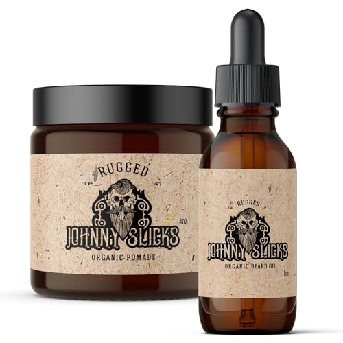 Rugged Beard Style Kit: Oil Based Pomade, Beard Oil for Healthy Growth