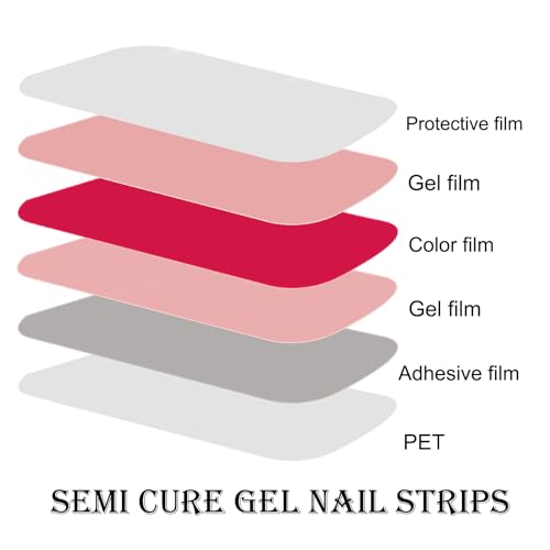 Salon-Quality Semi Cured Gel Nail Strips - Black French Nail Tips - Easy Application & Removal - 20pc - Long Lasting - for Holiday Nail Art - UV Lamp Compatible - Image 7