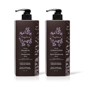 Saphira Divine Curls Shampoo & Conditioner for Curly, Wavy & Multi-Textured Hair, Sulfate-Free, Paraben-Free, Deeply Cleanses, Restores & Hydrates
