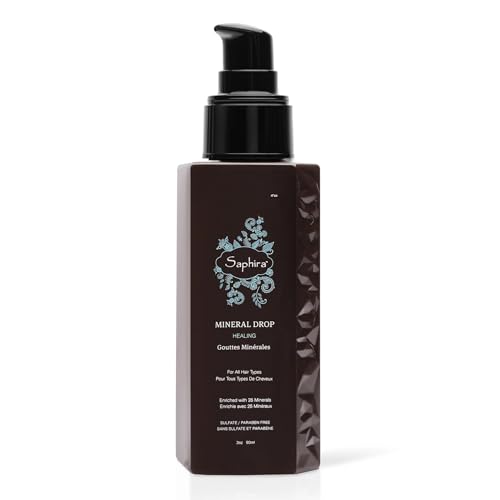 Saphira Mineral Drop Hair Serum for Hair Growth and Frizz Control, Softens, Heals and Styles All Hair Types, Sulfate-Free, Paraben-Free