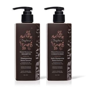 Saphira Mineral Moisturizing Shampoo and Conditioner, Hydrating for Dry, Damaged, Bleached & Color-Treated Hair, Sulfate-Free, Paraben-Free, Nourishes & Revitalizes Lifeless Hair
