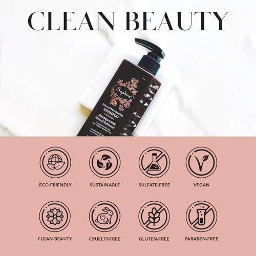 Saphira Mineral Moisturizing Shampoo, Hydration and Shine for Dry, Damaged, Permed or Chemically Treated Hair and Scalp, Sulfate-Free, Paraben-Free, Vegan, Prevents Frizz and Split Ends - Image 5