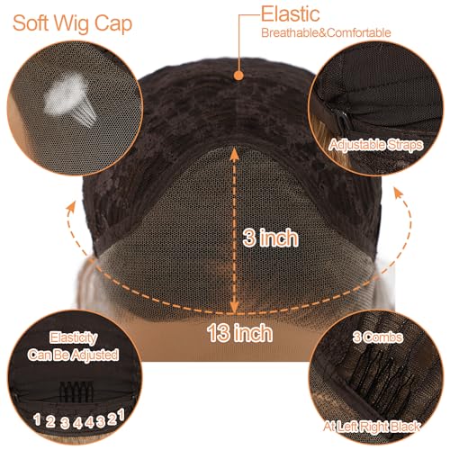 SAPPHIREWIGS Brown Lace Front Wigs Long Body Wave Pre-plucked Hairline Brown Wig with Ash Blonde Tips Synthetic Wigs for Women Heat Resistant Fiber Hair Daily Party Use 26inch - Image 7