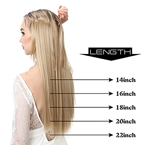 SARLA 22 Inch Dirty Blonde Straight Long Synthetic Hair Extensions with Adjustable Transparent Headband - Image 3
