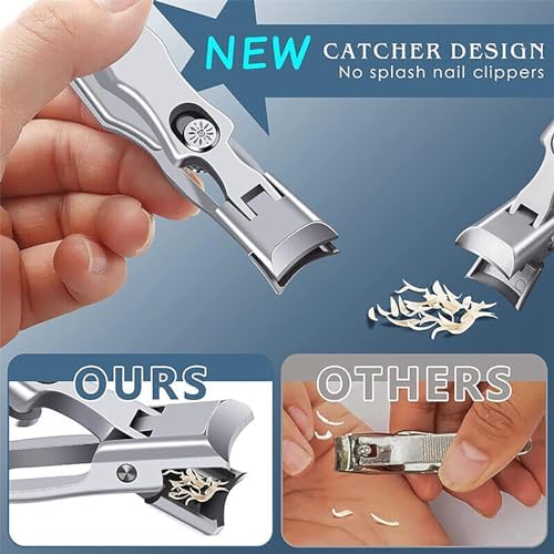 Satismoon Mini Ultra Sharp Nail Clipper with Catcher, Long Handle, For Thick Nails - Image 4