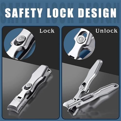 Satismoon Mini Ultra Sharp Nail Clipper with Catcher, Long Handle, For Thick Nails - Image 3