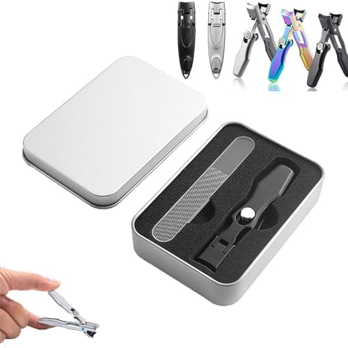 Satismoon Mini Ultra Sharp Nail Clipper with Catcher, Long Handle, For Thick Nails