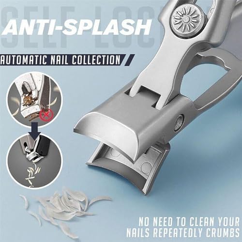 Satismoon Mini Ultra Sharp Nail Clipper with Catcher, Long Handle, For Thick Nails - Image 6