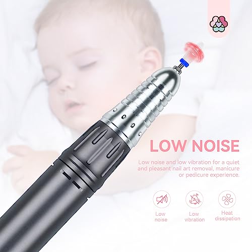 Saviland 35000RPM Professional Nail Drill - Salon Quality Electric Nail Drill Kit for Acrylic/Gel Nails Removal Easy to Use Portable Nail File Manicure Tools Home Nail Care - Image 6