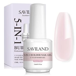 SAVILAND 5-in-1 Light Pink Builder Gel 15ml Nail Art Extension