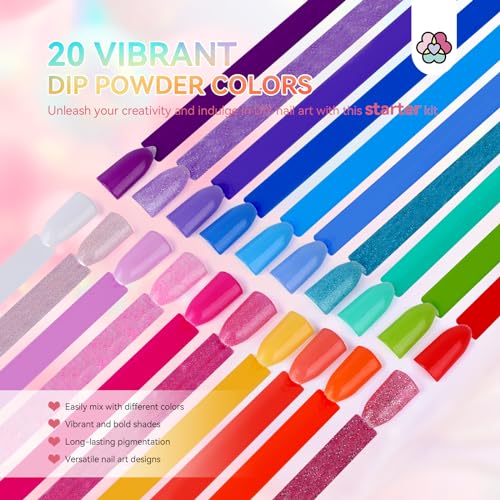 Saviland Acrylic Nail Kit: All-in-One Beginner Nail Kit 15g Clear/White/Pink Acrylic Powder and Liquid Set with Acrylic Nail Brush and Dip Powder Nail Kit Starter: Saviland 20 Colors Nail Dips Powder - Image 4