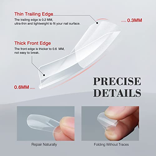 Saviland Gel X Nail Tip - Soft Nail Gel Nail Tip 550PCS Medium Square Full Cover Nail Tip Set Clear Acrylic Nails Tips 12 Sizes Gel Nail Tip Kit for Nail Repair Extensions Kit for DIY Nail Salon Use - Image 3
