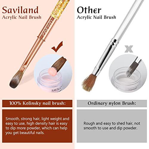 SAVILAND Size 8 Acrylic Nail Art Brush with Glitter Handle - Image 4