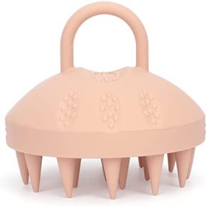 Scalp Massager Shampoo Brush, Hair Scrub Brush with Soft Silicone Bristles Hair Care and Head Relaxation, Wet and Dry Hair Scrubber/Exfoliator for Dandruff Removal & Hair Growth,Nude