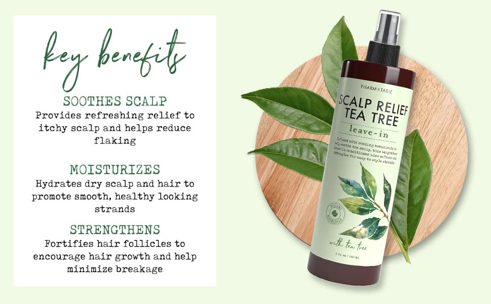 Scalp Relief Tea Tree Leave-In Conditioner, Relieve Itchy, Dry Scalp, Detangles Hair, 240ml/8 fl oz - Image 3