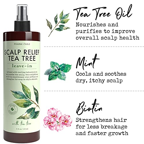 Scalp Relief Tea Tree Leave-In Conditioner, Relieve Itchy, Dry Scalp, Detangles Hair, 240ml/8 fl oz - Image 4