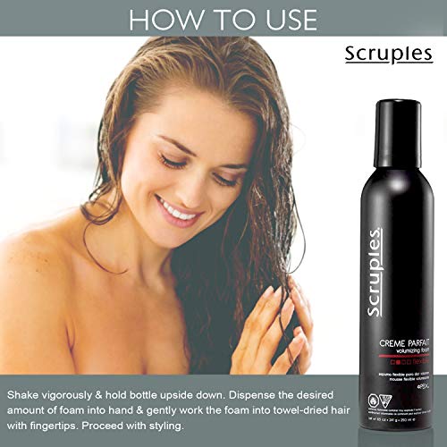 Scruples Creme Parfait Volumizing Foam - Rich & Weightless Styling Foam for Ultimate Smoothing Control, Hydration and Frizz-Free Hold - Alcohol-Free Volume Hair Mousse for Fine to Thick Hair (8.5 oz) - Image 3