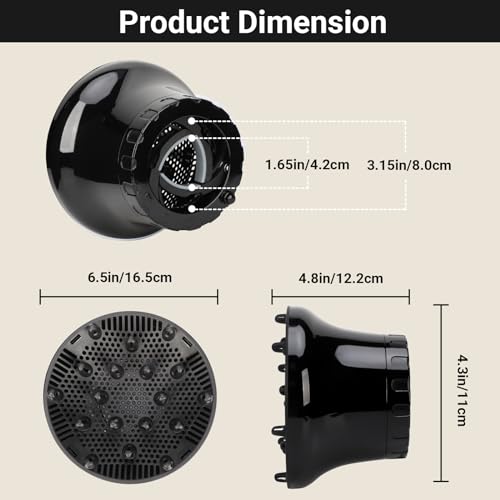 Segbeauty Universal Curly Hair Diffuser, Adaptable Hair Diffuser Attachment for Hair Salon Quality Hairstyling Tool Hair-protective Frizz-free Fast-drying for Dryers with 1.65" - 3.15" Nozzle - Image 6