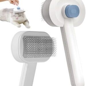 Self-Cleaning Pet Grooming Brush with Air Cushion Massager for Cats